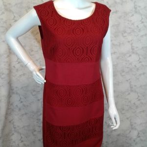 Black Label by Evan Picone Red Sleeveless Midi - L